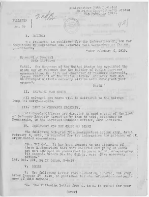 Bulletin Number 33 from Lieutenant Colonel A. F. McLean