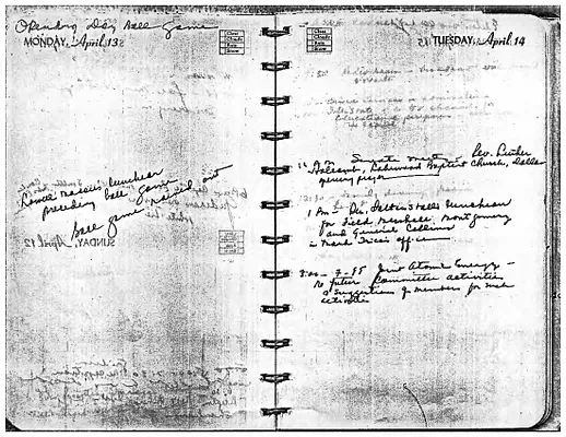 Lyndon Johnson's 1953 Desk Diary, beginning 4/13/1953