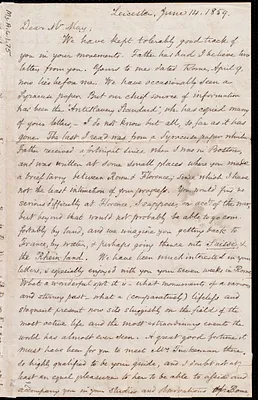 Letter from Samuel May, Jr., Leicester, to Samuel Joseph May, June 14, 1859