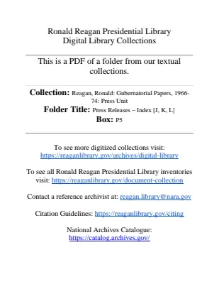 Press Releases - Index [J, K, L]