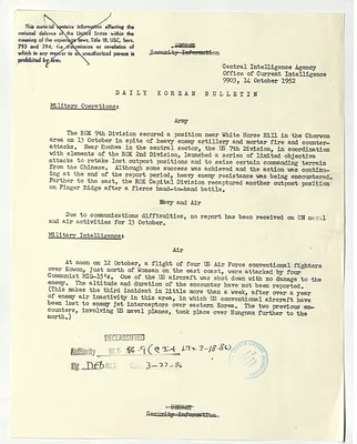 Memorandum, Daily Korean Bulletin