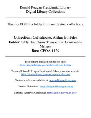 Iran/Arms Transaction: Constantine Menges