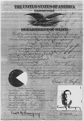 Ernest Hemingway Passport