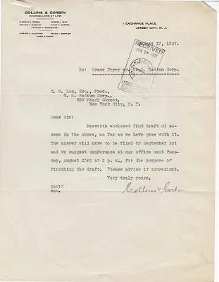 Letters Received to C.B. Lee, August 17, 1927