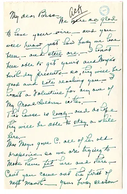 Letter from Madge Gates Wallace to Bess W. Truman