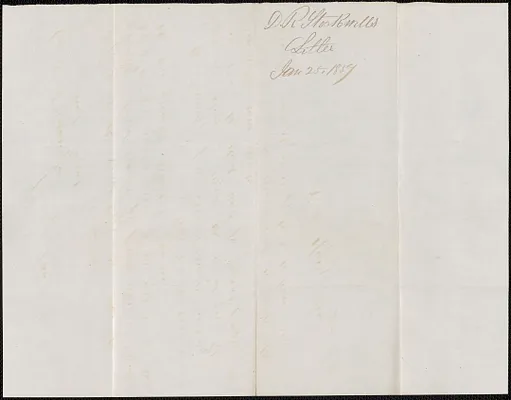 David R. Stockwell to W. A. Harrington, 25 January 1859