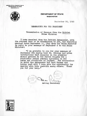 Memorandum from Acting Secretary of State Dean Acheson to President Harry S. Truman