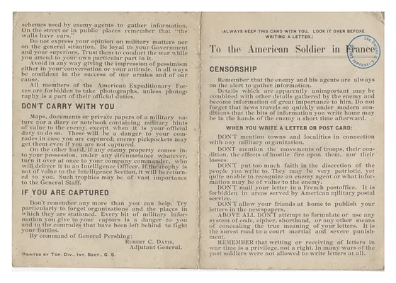To the American Soldier in France