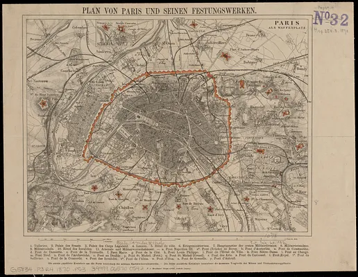 Plan von Paris und seinen festungswerken