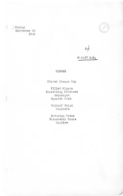 White House Dinner Menu