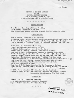 Minutes, Fifty-Fifth Meeting of the National Security Council
