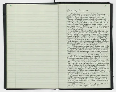 Handwritten journal entry for March 19, 1969