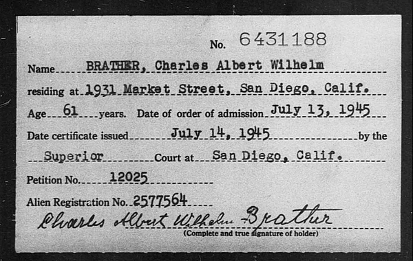 Brather, Charles Albert Wilhelm - 1945