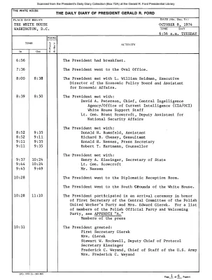 President Gerald R. Ford's Daily Diary, October 08, 1974