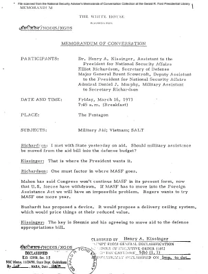 March 16, 1973 - Kissinger, Elliot Richardson