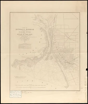 Chart of Buffalo Harbor and head of Niagara River with the outlet of Lake Erie