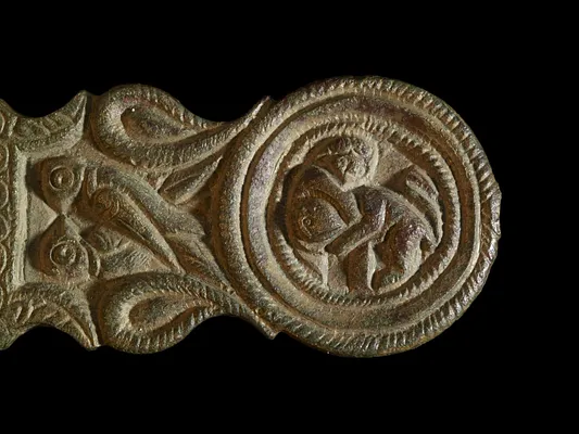 Belt Buckle with Samson Fighting the Lion