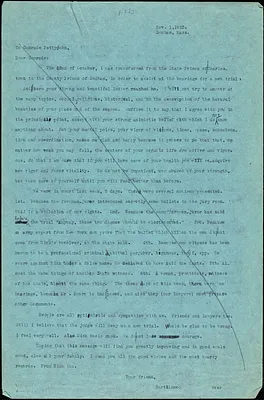 Bartolomeo Vanzetti typed letter (copy) to Maude Pettyjohn, Dedham, 1 November 1923 ; Bartolomeo Vanzetti typed letter (copy) to Maude Pettyjohn, [Charlestown], 8 January 1924 ; Bartolomeo Vanzetti typed note (copy) to Maude Pettyjohn, [Charlestown], 7 May 1925 ; Bartolomeo Vanzetti typed note (copy) to Maude Pettyjohn, [Charlestown], 16 September 1925