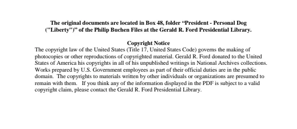 President - Personal Dog ("Liberty")