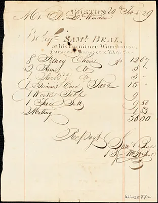 Miscellaneous household receipts