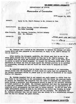 Memorandum of Conversation with Secretary of State Dean Acheson, Ambassador of Great Britain Sir Oliver Franks, Bernard A. B. Burrows, David K. E. Bruce, and John D. Jernegan