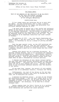 Text of the Remarks of the President to Be Delivered to the 85th Continental Congress of the Society of the Daughters of the American Revolution [Ford Speech or Statement]