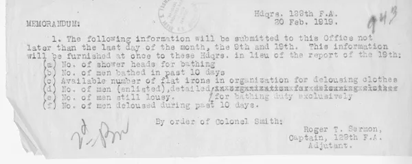 Memorandum from Captain Roger T. Sermon