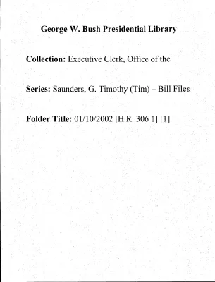 01/10/2002 [H.R. 306 1] [1]