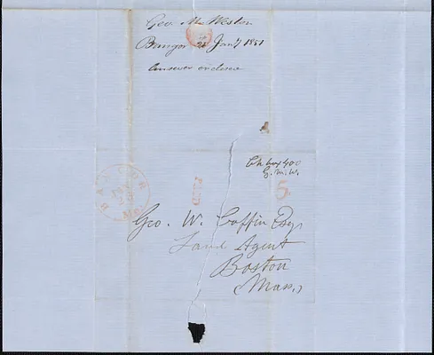 George M. Weston to George Coffin, 21 January 1851