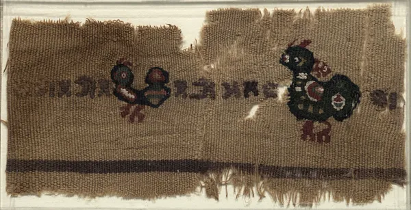 Tapestry with Birds and Greek Letters