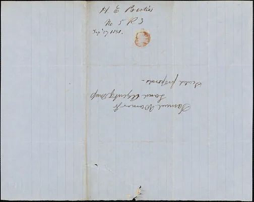 Henry E. Prentiss to Samuel Warner, 27 September 1851