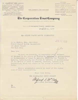 Letters Received to H.H. Barker, January 11, 1933