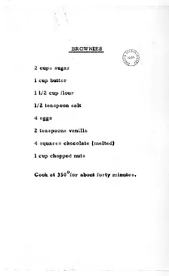 Recipe for Brownies