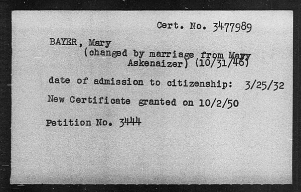 Bayer, Mary - 1944
