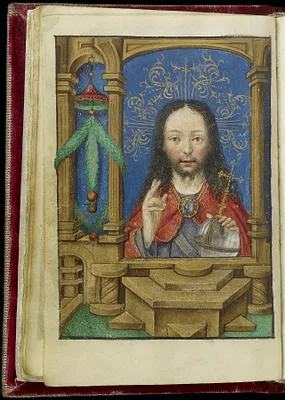 Leaf from Book of Hours: Salvator Mundi