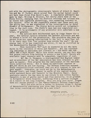 Elizabeth Gurley Flynn typed letter signed (circular, incomplete), [Boston, Mass.?, October-November 1924]