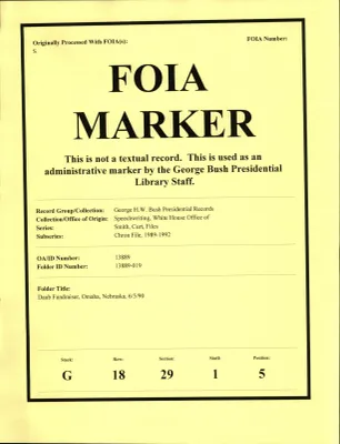 Daub Fundraiser, Omaha, NE 6/5/90 [OA 8130]