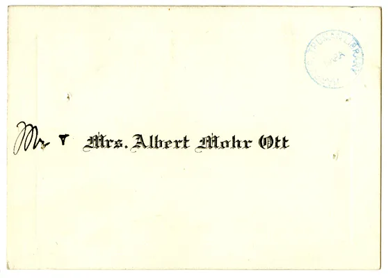 Wedding Gift Card from Mary and Albert Ott