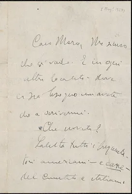 Armando Borghi autograph note signed, in Italian, to Joseph Moro, [May? 1927]