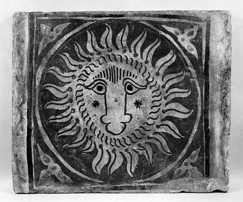Ceiling Tile (socarrat) with a Lion's Head