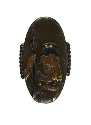 Kashira with Kôsekikô Holding a Scroll