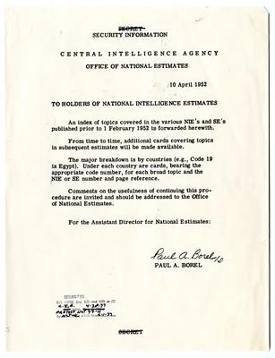 Memorandum from Paul A. Borel