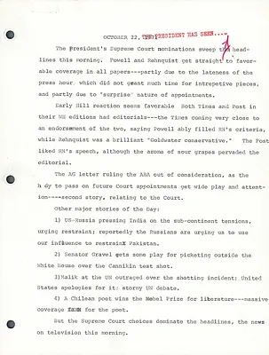 News Summaries - Oct. & Nov. 1971 [3 of 5]