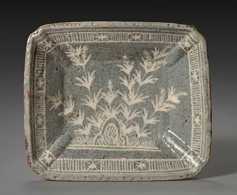 Dish with Autumn Grasses and Rocks