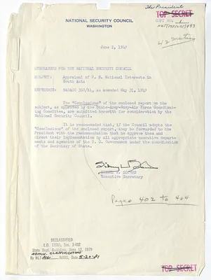 Memorandum from Sidney Souers to the National Security Council