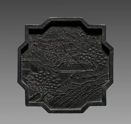 Ink Stick from an Imperially Commissioned Set of Ink Stick with Images and Poems of Famous West Lake Sites