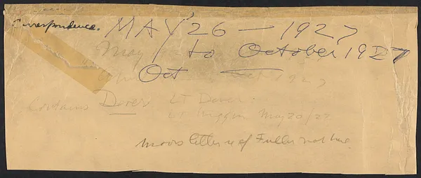 Herbert Brutus Ehrmann Papers, 1906-1970. Sacco-Vanzetti. Correspondence of HBE, junior counsel for the defense, May 27 - June 28, 1926. Box 15, Folder 11, Harvard Law School Library, Historical & Special Collections