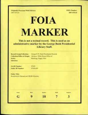 Receptionist's Manual and OEOB Directory