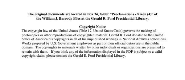 Proclamations - Nixon (4)