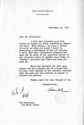 Letter from Averell Harriman to President Harry S. Truman